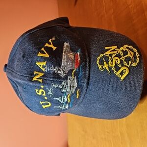 U.S. Navy Blue Cap with Embroidery